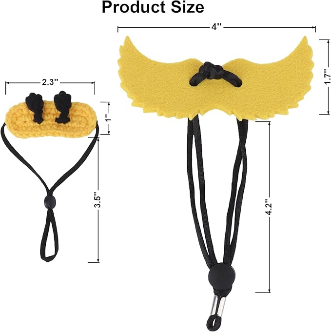 ADOGGYGO Halloween Bearded Dragon Costume, Bearded Dragon Hat Leash Set, Reptile Bee Costume Reptile Leash for Bearded Dragon Lizard Reptile (Bee) ADOGGYGO