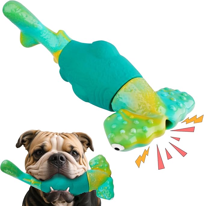 Dog Toys for Aggressive Chewers, Interactive Dog Chew Toys for Large Dogs, Indestructible Squeaky Dog Toys to Keep Them Busy, Tough Dog Toys for Medium/Large Breed Dogs (Green) - PAWPICO