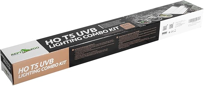 REPTI ZOO T5 HO UVB Lighting Combo Kit, Terrarium Hood Comes with Desert 10.0 UVB T5 Lamp (24W) REPTIZOO