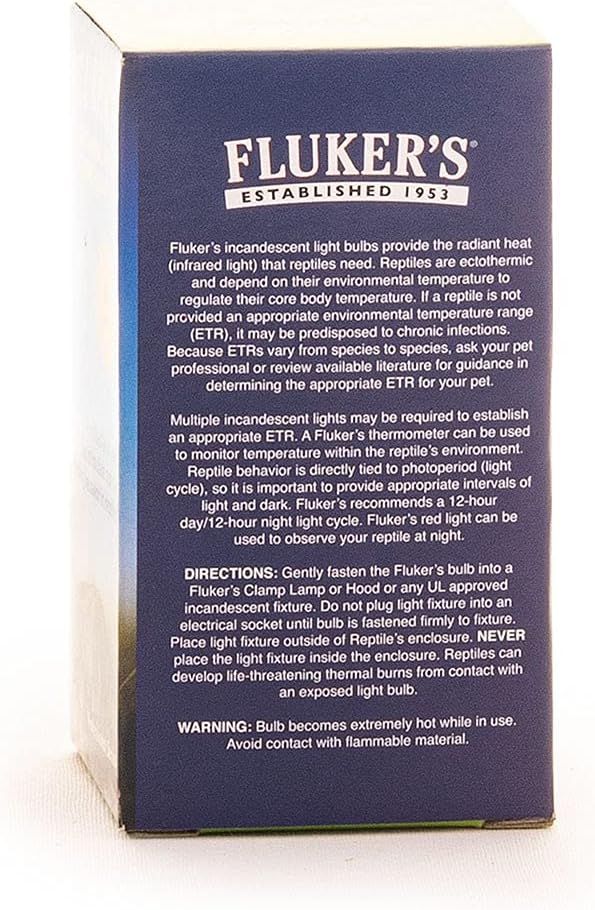 Fluker's Reptile Incandescent Blue Daylight Bulb for Reptiles and Amphibians, 25 Watt Flukers
