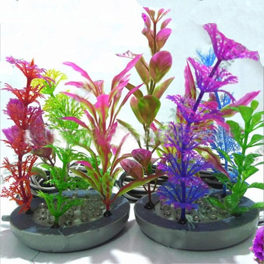 Aquarium Air Stone, 19 LEDs Round Bubble Generator Fish Bubble Light Air Pump Bubble Stone Lamp Colorful Fish Submersible Light Aquarium air Bubble Light Pssopp