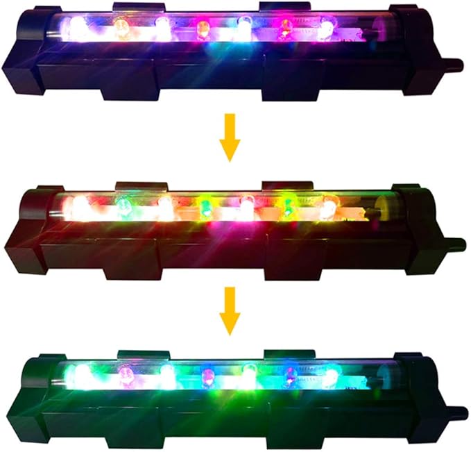 PULACO 1 Watt Aquarium Fish Tank Air Stone with Automatic Color Changing LED Light for Small Fish Tank Air Pump PULACO