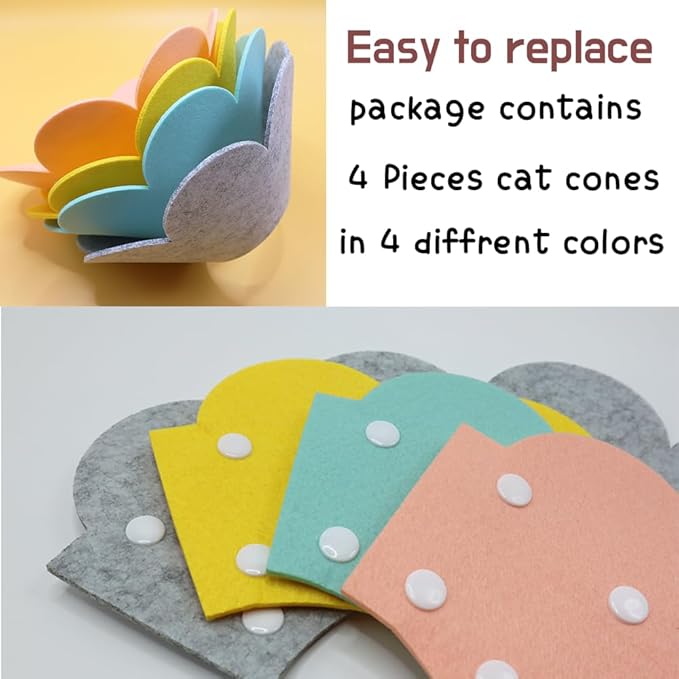 【4PCS】 Soft Cat Cone Collar,Adjustable Protective Collars for Pet Cat,Recovery cat E Collar, Anti-Bite Lick Wound Healing Soft cat Cones to Stop Licking cono para perro Cone for cat Cone Soft (L) MADCOAHLOO