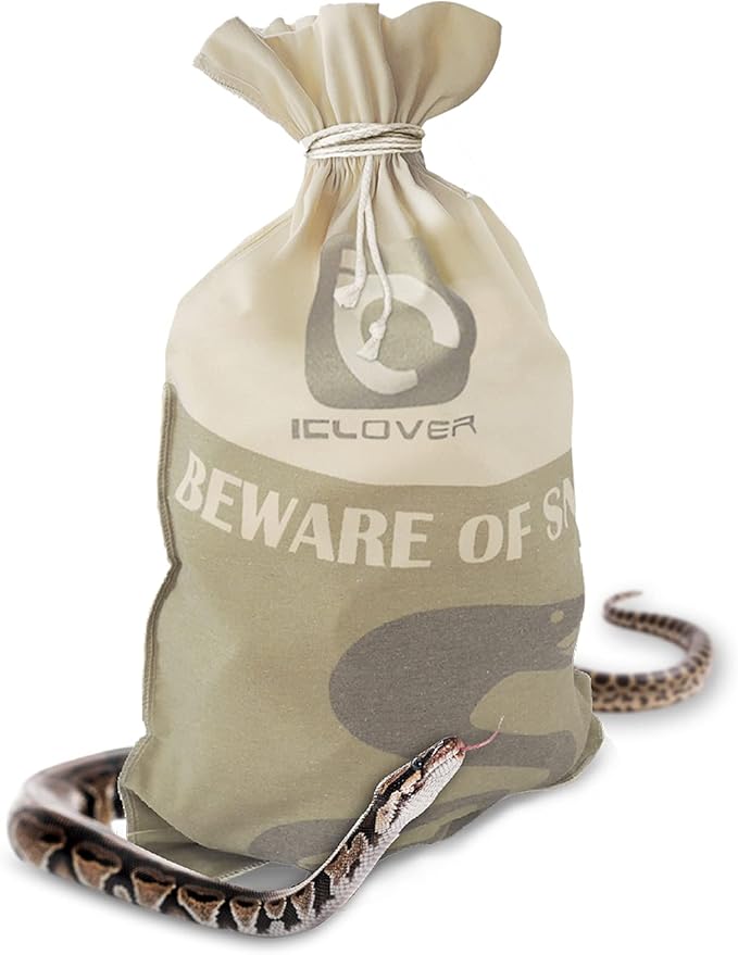 IC ICLOVER Snake Reptile Bag with Drawstring, 20 x 28 Inch Heavy Duty Large Snake Hunting Sack Pouch with Sewn Bottom Corners for Moving Transporting Capturing Hunting Catching Rattlesnakes Reptiles ICICLOVER