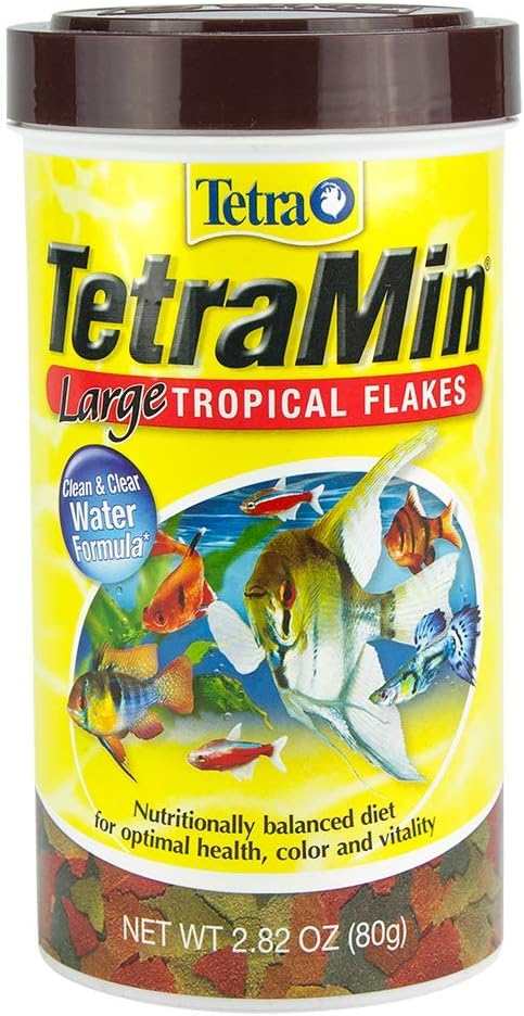 Tetra TetraMin XL Tropical Flakes 2.82 Ounces, Large Flakes, Nutritionally Balanced Fish Food, Tetra TetraMin Large Tropical Fish Flake Food, 2.82 oz Tetra
