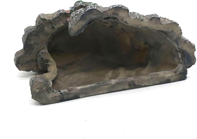 Gecko Hide Shale Scape Step Ledge, Reptile Cave Hideout Tank Accessories Decorations, Great for Reptiles, Amphibians, Leopard Gecko, Lizard, Frogs, Turtle (Small-B-7.3 * 4.4 * 3) relaqcc