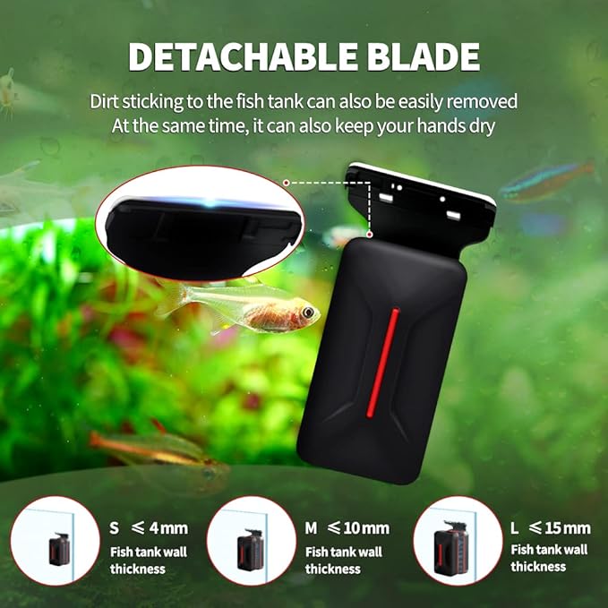 Aquarium Brush Strong Magnetic Brush Floating Magnetic Aquarium Brush, Fish Tank Cleaner, Scrubber & Scraper Aquarium Cleaning Tools, Floating Fish Tank Cleaner (L) SVECKE