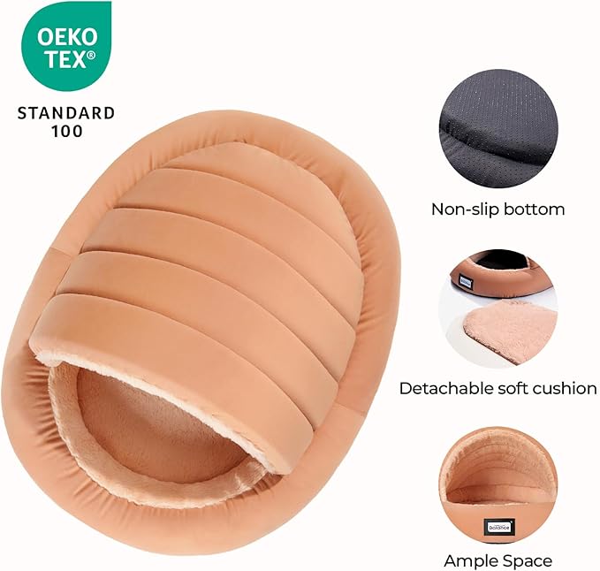 Balance 2 in 1 Cat Bed Cave for Kittens and Small Dogs, Cat Tents for Indoor Cats, Covered Cat Beds with Removable Cushion, Calming Cat Nest, Cat Hideaway, Washable Cat House with Non-Slip Bottom - PAWPICO