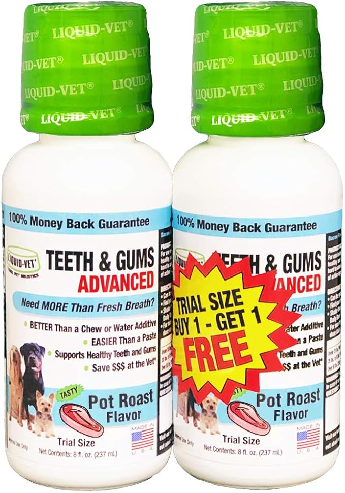 K9 Teeth & Gums Advanced Formula, Pot Roast Flavor, 8 oz BOGO Trial Pack Liquid-Vet+by+COOL+PET+Holistics