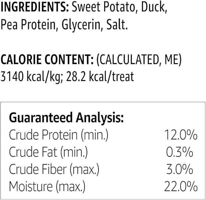 Amazon Brand - Solimo Sweet Potato & Duck Jerky Dog Treats, 2 pounds (Pack of 2) - PAWPICO