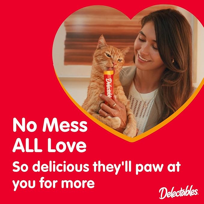 Hartz Delectables Squeeze Up Interactive Lickable Wet Cat Treats for Adult & Senior Cats, Chicken & Veggies, 4 Count (Pack of 8) Hartz