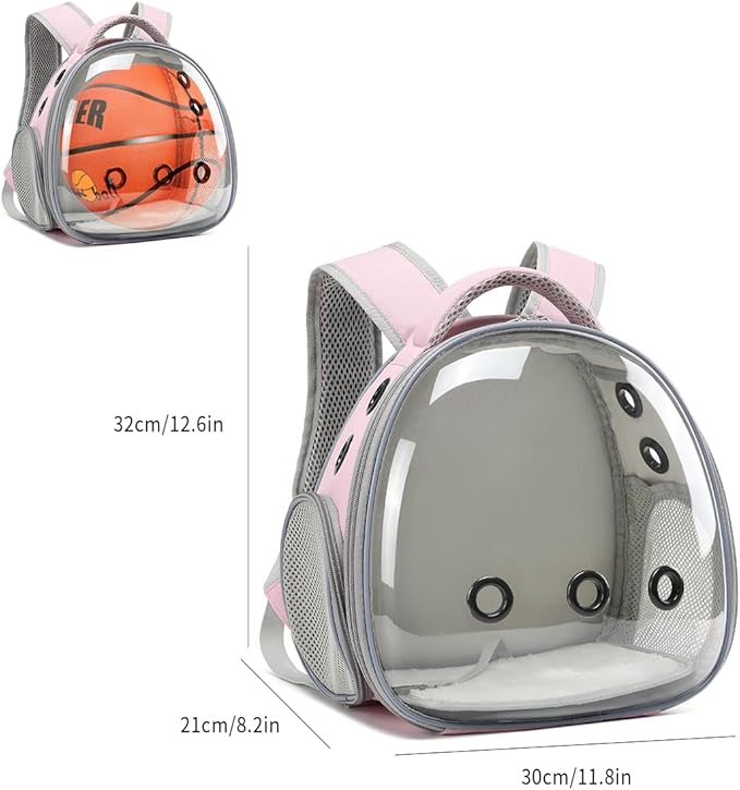 Travel Backpack Carrier with Harness and Leash Set,Lizard Backpack Carrier,Space Capsule Clear Bubble Window Astronaut Reptile Carrier Backpack,Bearded Dragon Leash,Airline Approved Hcupet