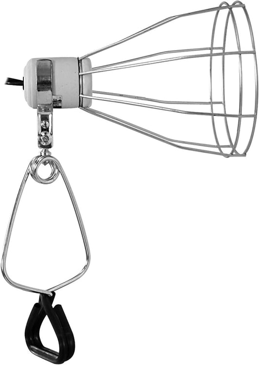 Simple Deluxe Clamp Lamp Light with Steel Cage Wire Grillup To 250W E26 Socket (No Bulb Included) 6' Cord, Silver SimpleDeluxe
