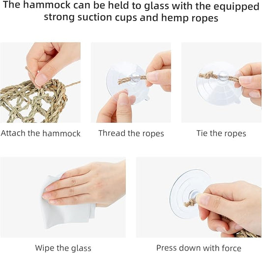 Niteangel Bearded Dragon Hammock Reptile Lounger for Chameleon, Lizards, Gecko, Snakes, Lguana Reptiles, Tortoises (Rectangle 16'' x 8'') Niteangel