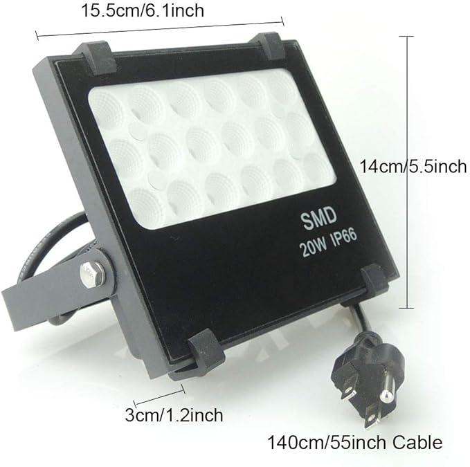 110V 20W Slim Waterproof Ultra Violet UV LED Flood Black Light Blacklight for Party Supplies, Glue Curing, Neon Glow, Glow in The Dark, with US Plug QUANS
