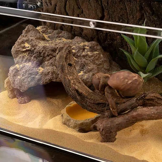 Reptile Simulation Rock Cave Hideouts Terrarium Habitat Décor Bearded Dragon Hideout for Turtles Lizards Snakes Crab (Large) LUCOSIU