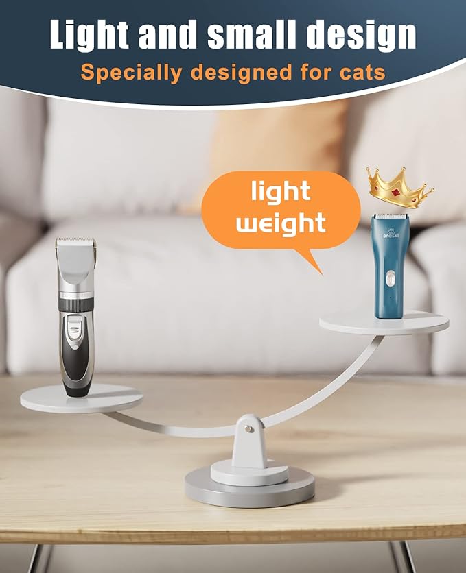 oneisall Pet Clipper for Cat Matted Hair, Pet Shaver for Cats Quiet Pet Hair Clippers Cordless Cat Clippers for Matted Hair Cat Clippers for Long Hair - PAWPICO
