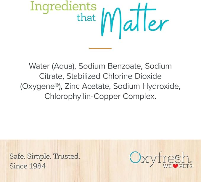Oxyfresh Premium Pet Dental Care Solution Pet Water Additive: Best Way to Eliminate Bad Dog Breath and Cat Bad Breath - Fights Tartar & Plaque - So Easy, Just Add to Water! Vet Recommended 128 oz. Oxyfresh