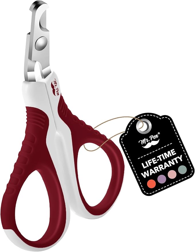 Mr. Pen- Cat Nail Clipper, Wine & White Cat Nail Trimmer, Cat Nail Clippers, Cat Claw Clippers, Cat Clippers for Nails, Pet Nail Clippers, Kitten Nail Clipper, Small Dog Nail Clipper Cat Claw Trimmer - PAWPICO