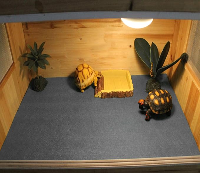 HERCOCCI 39’’ x 20’’ Reptile Carpet, Grey - Terrarium Mat Liner Bedding Reptile Cage Substrate for Bearded Dragon Lizard Tortoise Leopard Gecko Snake HERCOCCI