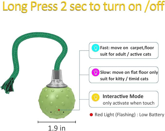 Interactive Cat Toys for Bored Indoor Adult Cats, Automatic Fast Move On Carpet, Bird Chirping & Motion Activated Cat Ball - PAWPICO