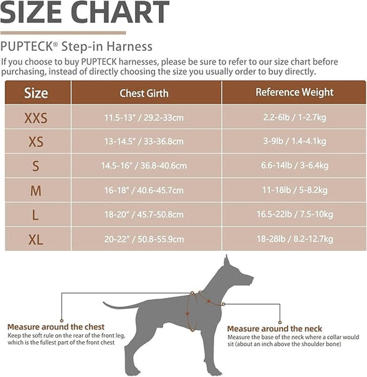 PUPTECK Adjustable Dog Harness Collar and Leash Set Step in No Pull Pet Harness for Small Medium Dogs Puppy and Cats Outdoor Walking Running, Soft Mesh Padded Reflective Vest Harnesses, Khaki L PUPTECK