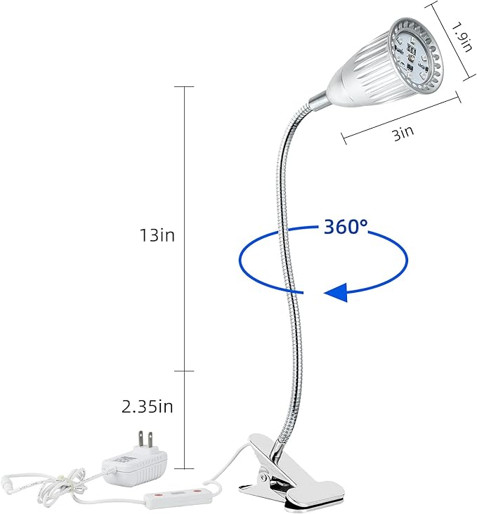 UVA UVB Reptile Light Lamp, R6208 UV LED Replacement for 26 Watts UVB5.0 CFL Bulb REPTILAMP