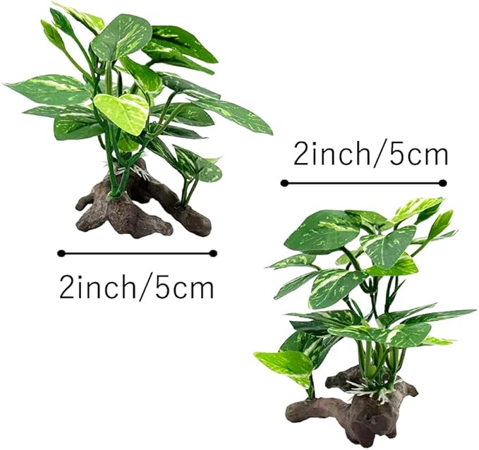 Smoothedo-Pets Fish Tank Decor Aquarium Ornaments Betta SOFE Leaf Pad Hammock 6inch Plastic Artificial Plant Goldfish Fish Hides Small Tank/Reptiles Plants Driftwood (Green Type-D-Set) EnvironmentFriendlyArtificialPlasticPlantAquariumDecoration