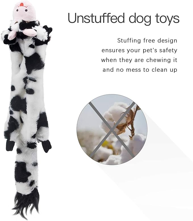 SHARLOVY Dog Squeaky Toys 5 Pack, Pet Toys Crinkle Dog Toy No Stuffing Animals Dog Plush Toy Dog Chew Toy for Large Dogs and Medium Dogs Squeeky Doggie Toys 5 Pack for Large Dogs Multi-Colored - PAWPICO