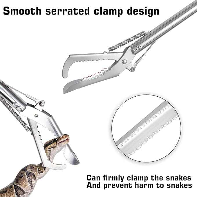 50" Snake Grabber Tool Rattle Snake Tongs Foldable Snake Grabber Tool Snake Pole Handling Tools Snake Hooks and Grabbers The Folded Length is 17inch, with Gloves*1 + Bag*1 PAWPICO
