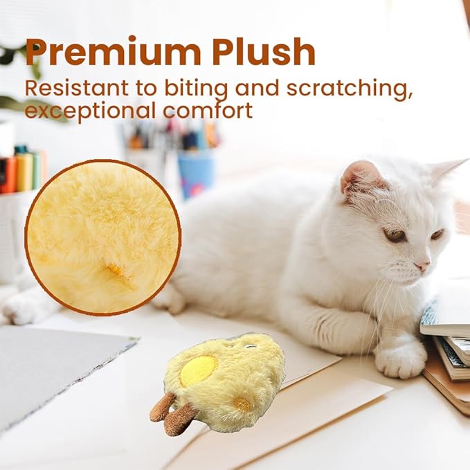 4 Pack Catnip Toys, Crinkle Cat Toys for Indoor Cats, Soft Stuffed Kitten Chew Toys, Cute and Durable Cat Kicker Toys for Kitten Exercise 4 Inches for All Breeds - PAWPICO