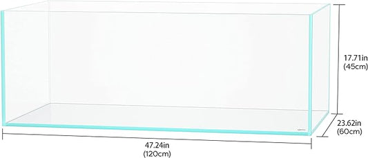 LANDEN 120P 78.4 Gallon Rimless Low Iron Aquarium Tank, W47.2×D23.6×H17.7 in(120x60x45cm); 12 mm Thickness with Nano Foam Leveling Mat Included Landen