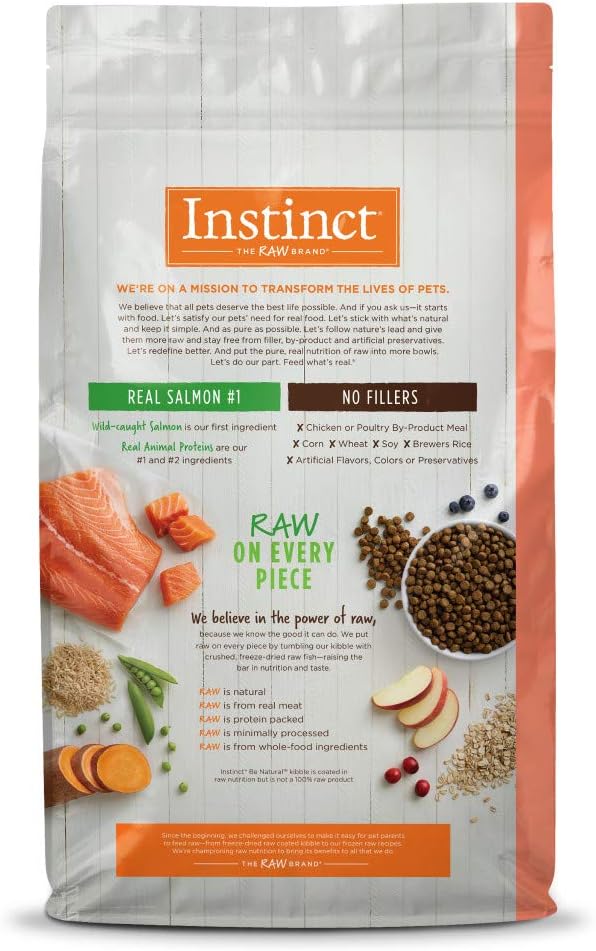 Instinct Be Natural Real Salmon & Brown Rice Recipe Natural Dry Dog Food, 24 lb. Bag - PAWPICO