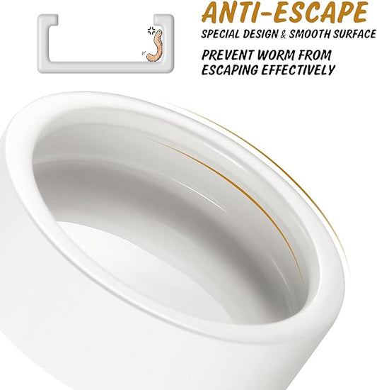 Reptile Food Water Bowls - Amphibian Feeding Dish, Resin Rock Worm Feeder Terrarium for Lizards, Chameleon, Leopard Gecko, Frog, Bearded Dragons, Snake, Hermit Crabs, Turtle Spider Pet HELIME