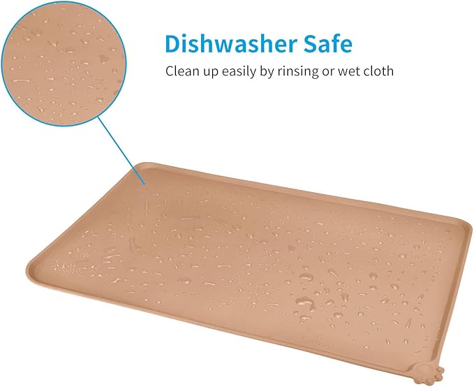 AUDWUD Silicone Waterproof Dog Cat Pet Feeding Mats,Anti Slip Pet Bowl Mats,Pet Feeding Mat, 24" x 16" - PAWPICO