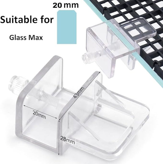 6 Pieces Aquarium Lid Clips, Transparent ABS Plastic Rimless Fish Tank Top Cover Support, Suitable for Plastic Dividers and DIY Anti-Jump LINLAN