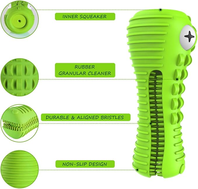Dog Toys for Aggressive Chewers Large Medium Breed Dog Chew Toys Dog Toothbrush Nearly Indestructible Squeaky Interactive Tough Extremely Durable Toys for Medium Large Dogs - PAWPICO