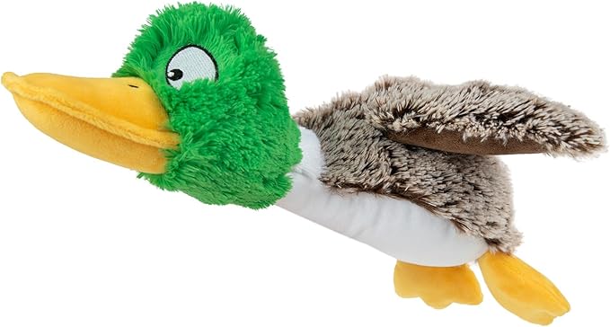 Best Pet Supplies Interactive Mallard Mates Dog Toy with Crinkle and Squeaky Enrichment for Small and Medium Breed Puppies or Dogs, Cute and Plush - Mallard Duck (Gray), Medium - PAWPICO