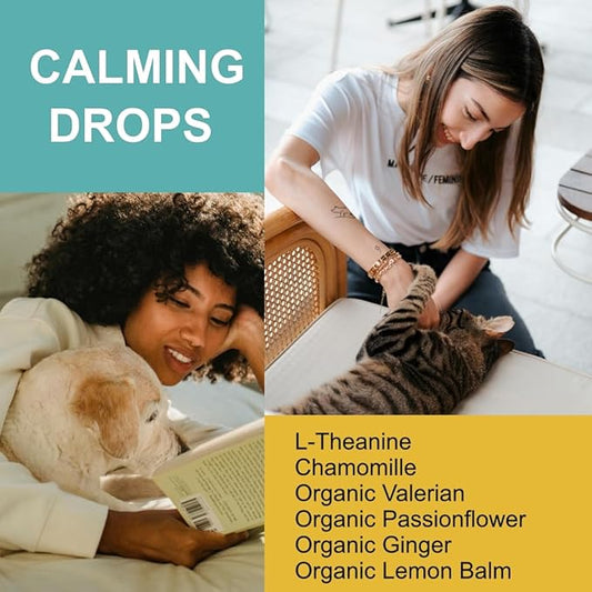 Pet Calming Drops - Anti-Separation Natural Dog Cat Calming Formula for Well-Being and Comfort - 120 Servings - Bacon Flavor 4 oz 120 ml HEALTHWELLNESSGUMMIES%7CPOWERUPNATURALLY