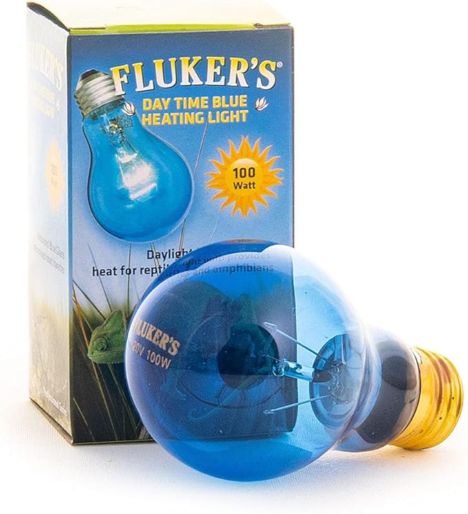 Fluker's Reptile Incandescent Blue Daylight Bulb for Reptiles and Amphibians, 100 Watt Flukers