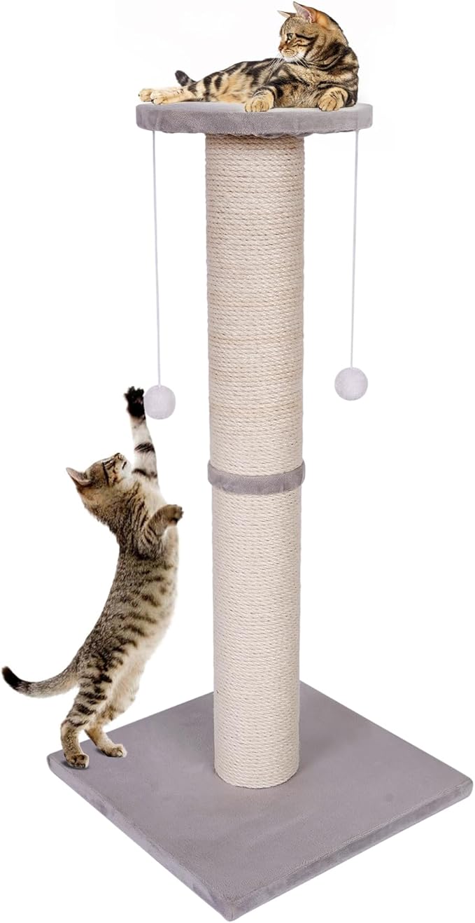 Cat Scratching Post-Scratching Post with Sisal Rope for Indoor Cats Large Cat Scratching Post sisal cat Scratcher Cute for Kitten Scratching Post(25 inch) - PAWPICO