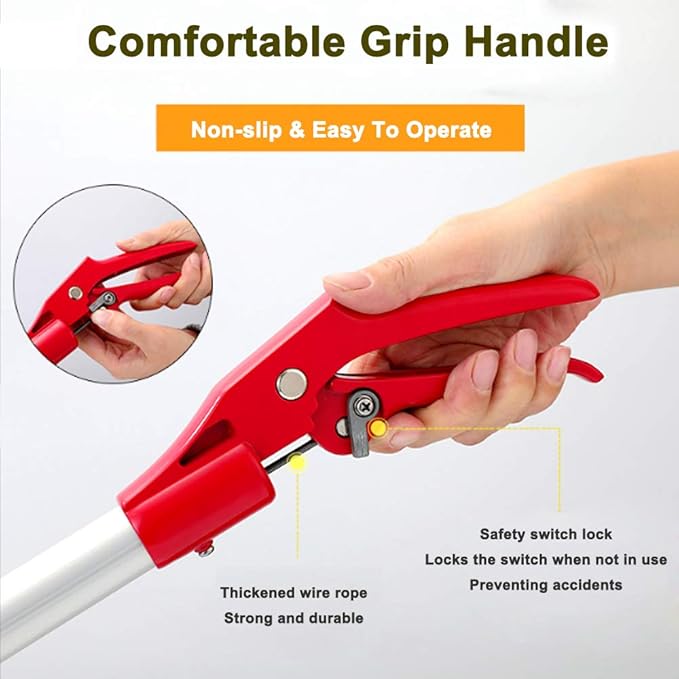 Snake Tong Rattle Snake Reptile Catcher Grabber,with Wide Jaw and Comfortable Grip Handle, Handling Tool Equipped with Snake Hook and Bagging,More Professional PAWPICO