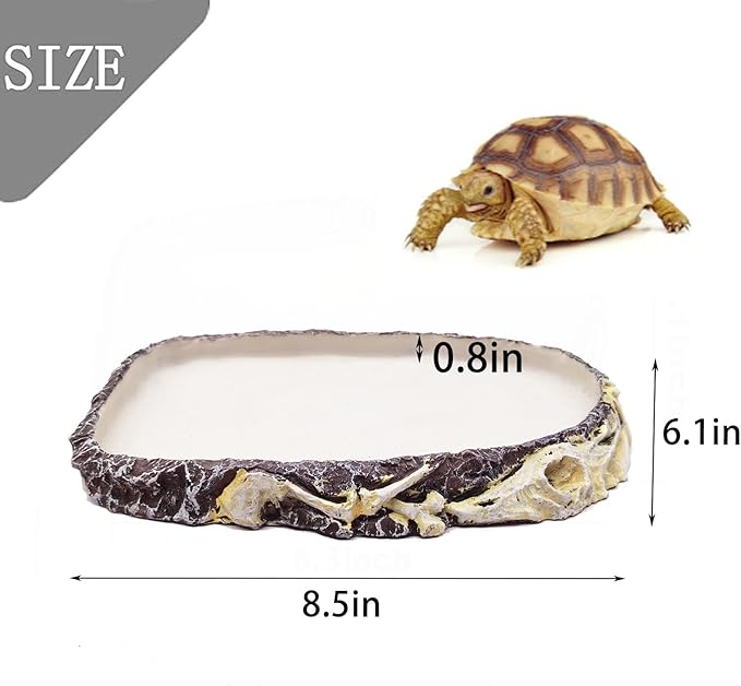 Tfwadmx 2 Pack Reptile Water Bowl Reptile Feeding Dish Reptile Feeder Food and Water Bearded Dragon Food Dish for Lizard Turtle Frog Leopard Gecko Snake Chameleon Tfwadmx