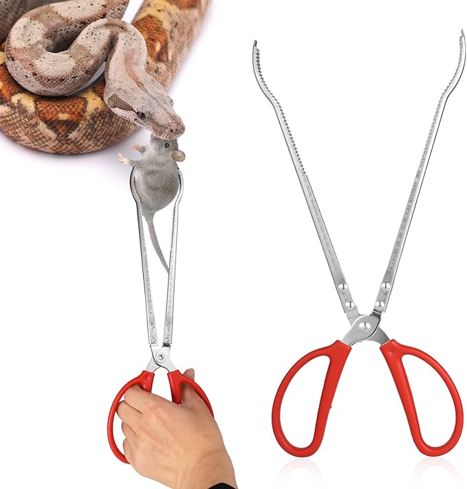 Reptile Feeding Tongs, 15 Inch Snake Feeding Tongs Anti-Skid Easy-Grip Extra Long Tweezers for Terrarium Corn Ball Python Accessories Axolotl Bearded Dragon Feeding Supplies lasuroa