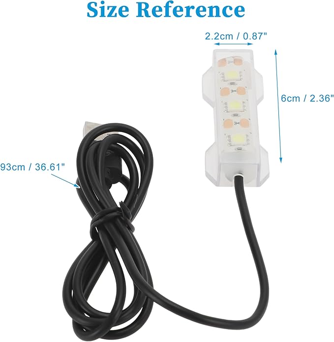 Mini Aquarium Lamp, USB Aquarium Light, LED Desktop Fish Tank Light, Small Decoration Aquarium Light, Aquarium Accessories, White Light CAPASTEC