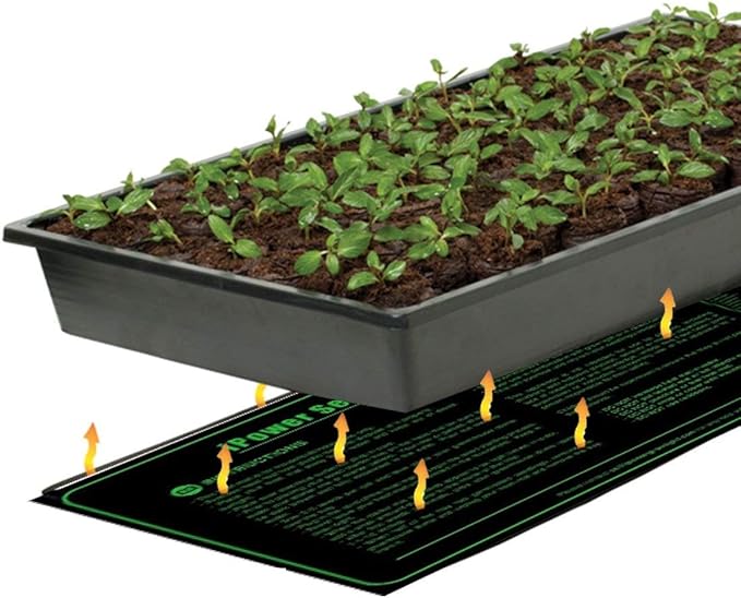 iPower 10" x 20" Warm Hydroponic Seedling Heat Mat and Digital Thermostat Control Combo Set for Seed Germination, Black iPower