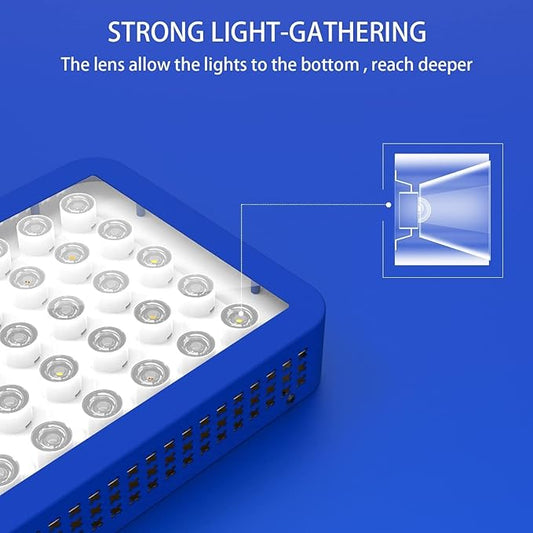 200W Led Aquarium Light for Fish Tank, Full Spectrum LED Fish Tank Lights, Reef Light for Coral with Adjustable Brightness, Multiple Lighting Modes for Freshwater and Saltwater Plant Coral Jellyfish TMLAPY