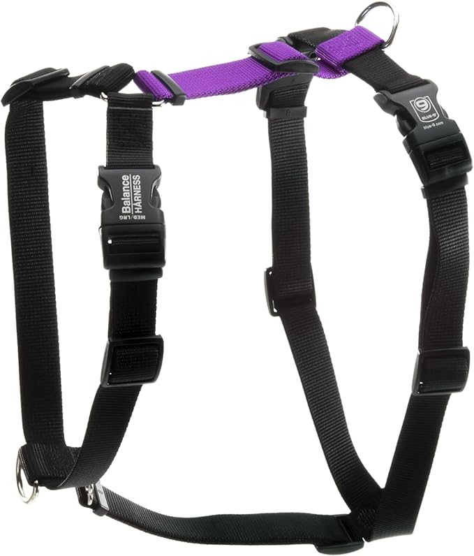 Blue-9 Buckle-Neck Balance Harness, Fully Customizable Fit No-Pull Harness, Ideal for Dog Training and Obedience, Made in The USA, Purple, Large Blue-9