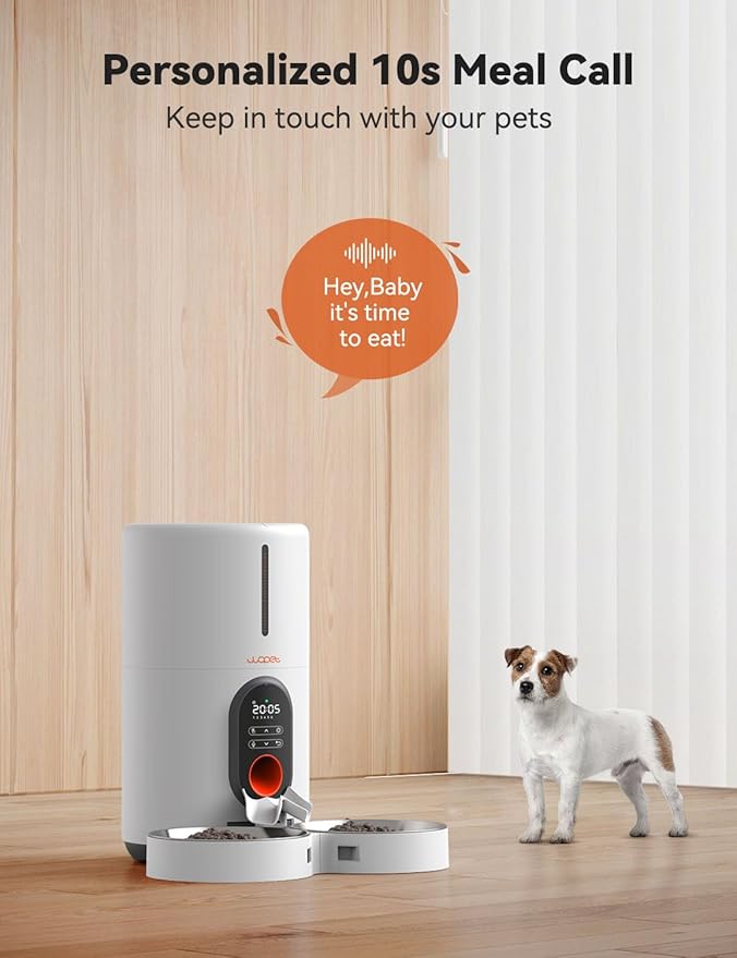 WOPET Automatic Cat Feeders 2 Cats-(๐ฎ๐ฌ๐ฎ๐ฐ ๐จ๐ฝ๐ด๐ฟ๐ฎ๐ฑ๐ฒ) Timed Cat Feeder with Stainless Steel Bowl, Programmable 1-6 Meals Control, Dual Power Supply Auto Pet Feeder for Cats and Dogs - PAWPICO