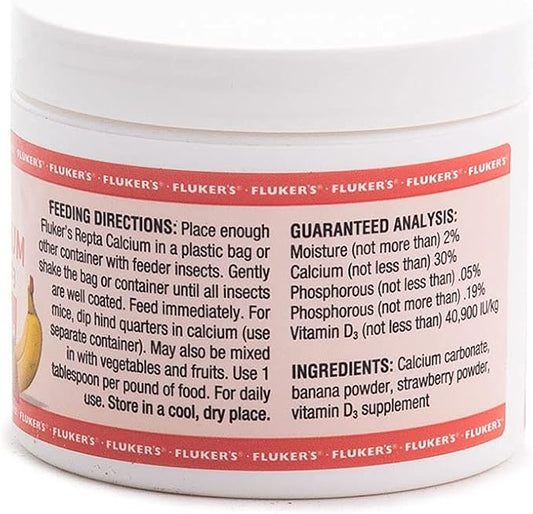 Fluker's Strawberry Banana Flavored Repta Calcium with Vitamin D3, 4 oz Flukers